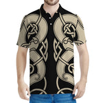 Viking Wolves Symbol Print Men's Polo Shirt