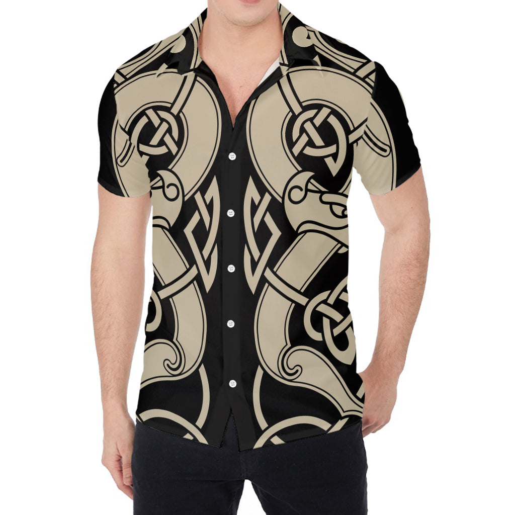 Viking Wolves Symbol Print Men's Shirt