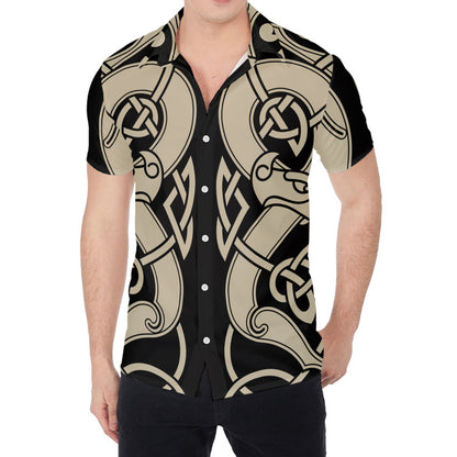 Viking Wolves Symbol Print Men's Shirt