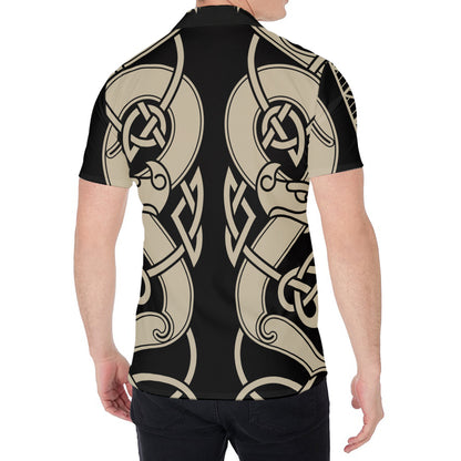 Viking Wolves Symbol Print Men's Shirt