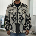Viking Wolves Symbol Print Men's Shirt Jacket