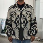 Viking Wolves Symbol Print Men's Shirt Jacket