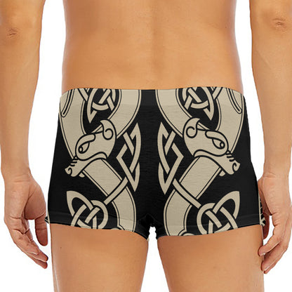 Viking Wolves Symbol Print Men's Short Boxer Briefs