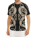 Viking Wolves Symbol Print Men's Short Sleeve Rash Guard