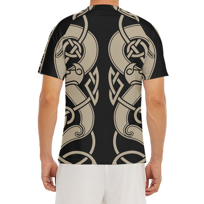 Viking Wolves Symbol Print Men's Short Sleeve Rash Guard