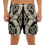 Viking Wolves Symbol Print Men's Split Running Shorts