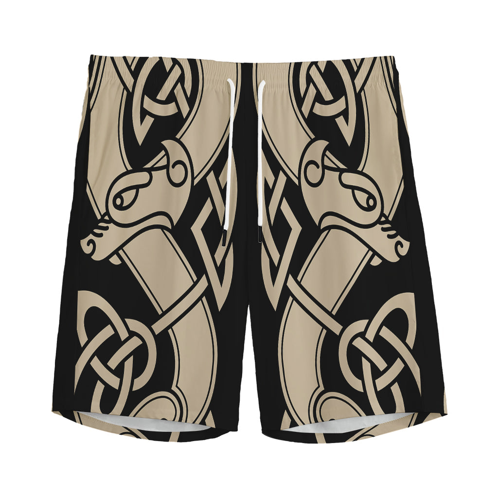 Viking Wolves Symbol Print Men's Sports Shorts