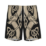 Viking Wolves Symbol Print Men's Sports Shorts