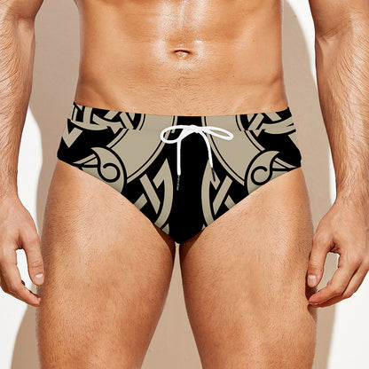 Viking Wolves Symbol Print Men's Swim Briefs