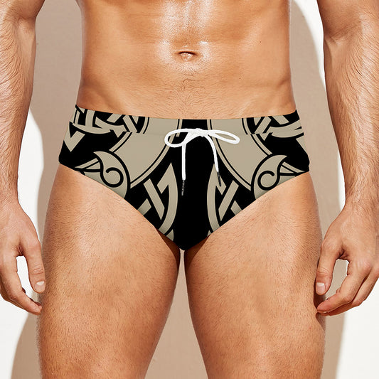 Viking Wolves Symbol Print Men's Swim Briefs