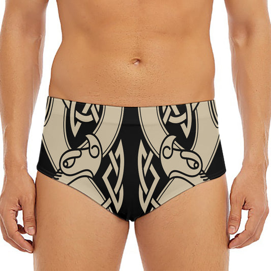 Viking Wolves Symbol Print Men's Triangle Swim Briefs