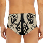 Viking Wolves Symbol Print Men's Triangle Swim Briefs