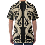 Viking Wolves Symbol Print Men's Velvet T-Shirt
