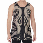 Viking Wolves Symbol Print Men's Velvet Tank Top