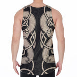 Viking Wolves Symbol Print Men's Velvet Tank Top
