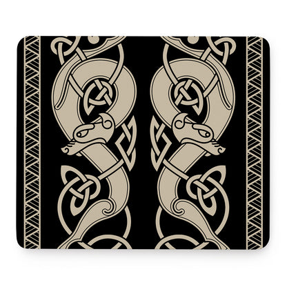 Viking Wolves Symbol Print Mouse Pad