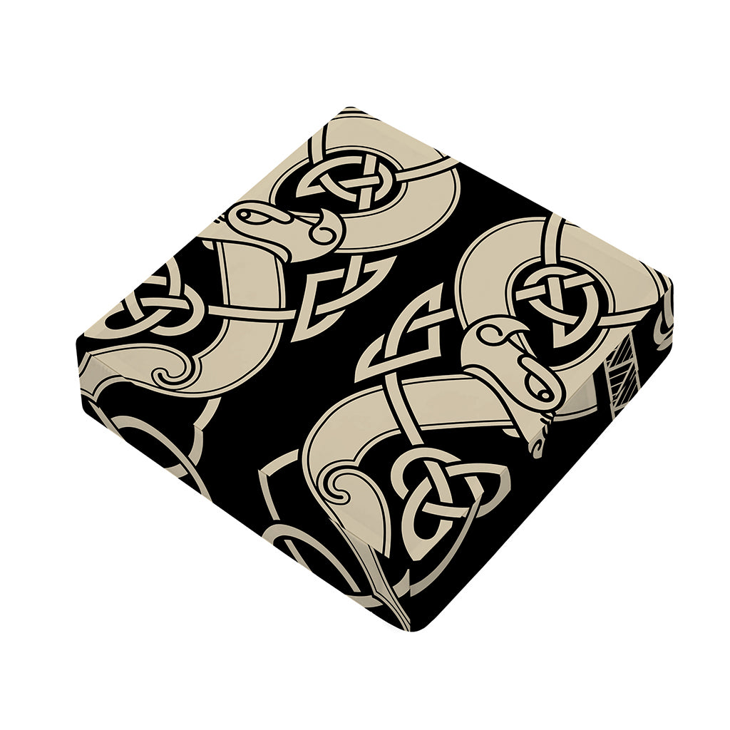 Viking Wolves Symbol Print Outdoor Seat Cushion Cover