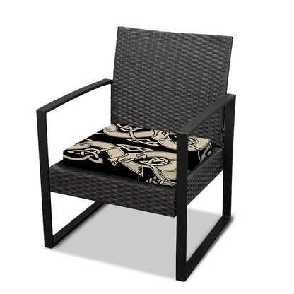 Viking Wolves Symbol Print Outdoor Seat Cushion Cover