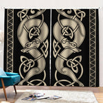 Viking Wolves Symbol Print Pencil Pleat Curtains