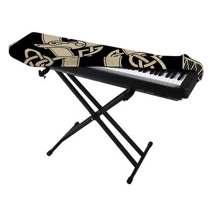 Viking Wolves Symbol Print Piano Keyboard Cover
