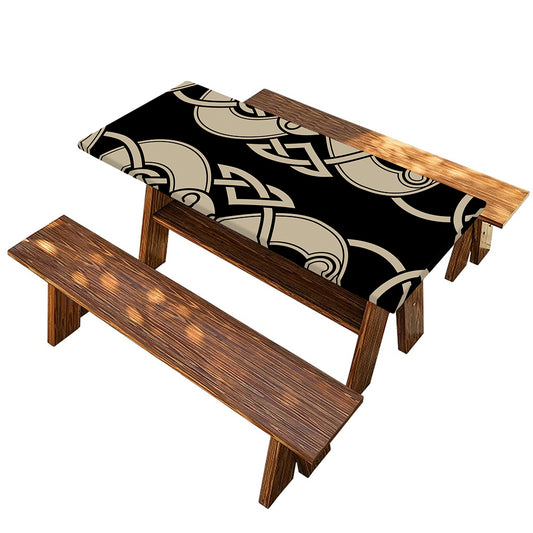 Viking Wolves Symbol Print Picnic Table Cover