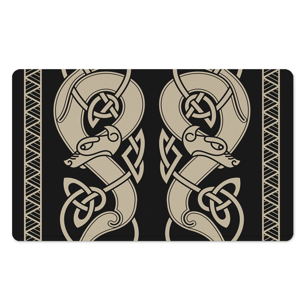 Viking Wolves Symbol Print Polyester Doormat