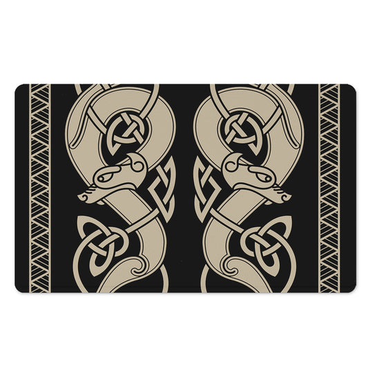 Viking Wolves Symbol Print Polyester Doormat