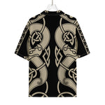 Viking Wolves Symbol Print Rayon Hawaiian Shirt