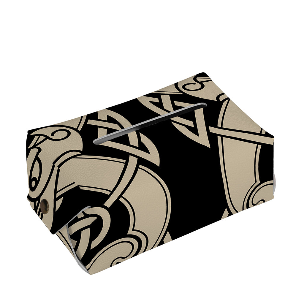 Viking Wolves Symbol Print Rectangle Tissue Box Cover