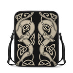 Viking Wolves Symbol Print Rectangular Crossbody Bag