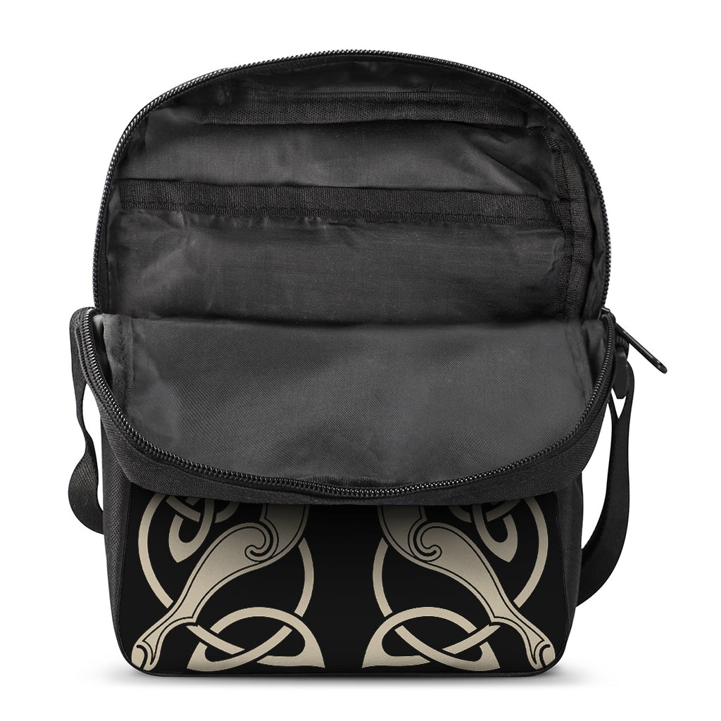 Viking Wolves Symbol Print Rectangular Crossbody Bag