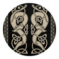 Viking Wolves Symbol Print Round Blanket