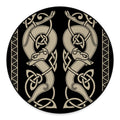Viking Wolves Symbol Print Round Floor Mat