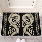 Viking Wolves Symbol Print Rubber Doormat