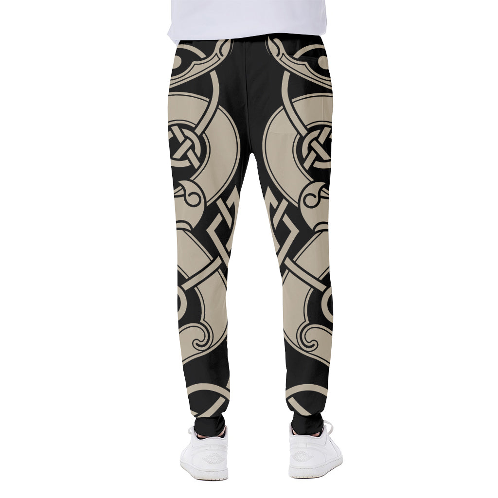 Viking Wolves Symbol Print Scuba Joggers
