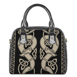 Viking Wolves Symbol Print Shoulder Handbag