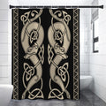 Viking Wolves Symbol Print Shower Curtain