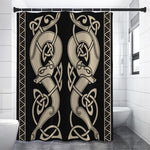 Viking Wolves Symbol Print Shower Curtain