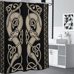 Viking Wolves Symbol Print Shower Curtain