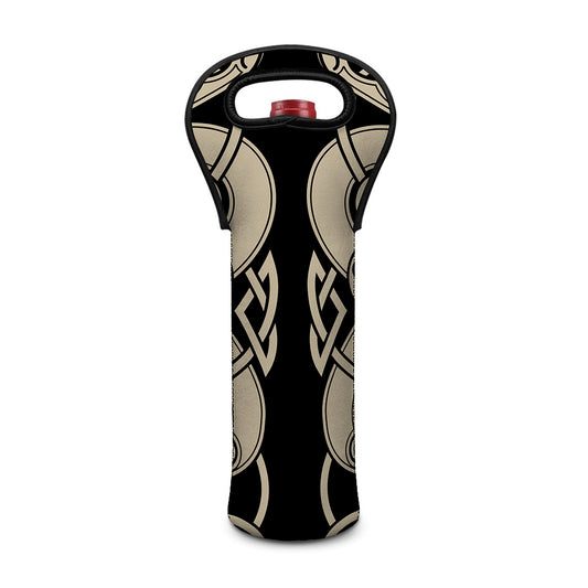 Viking Wolves Symbol Print Single Neoprene Wine Tote