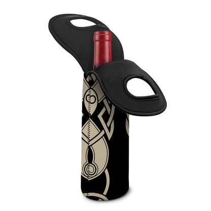 Viking Wolves Symbol Print Single Neoprene Wine Tote