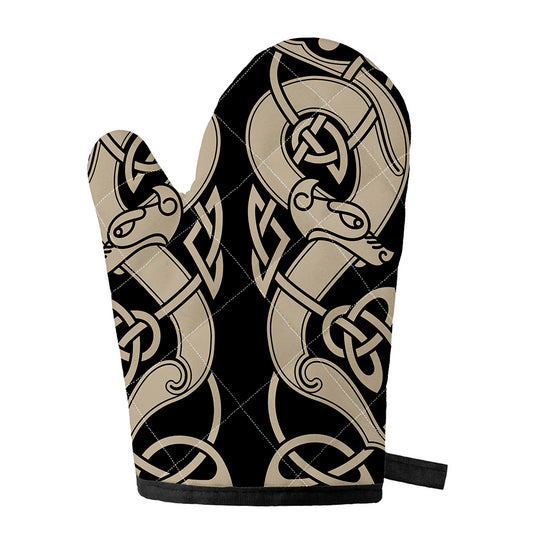 Viking Wolves Symbol Print Single Oven Mitt