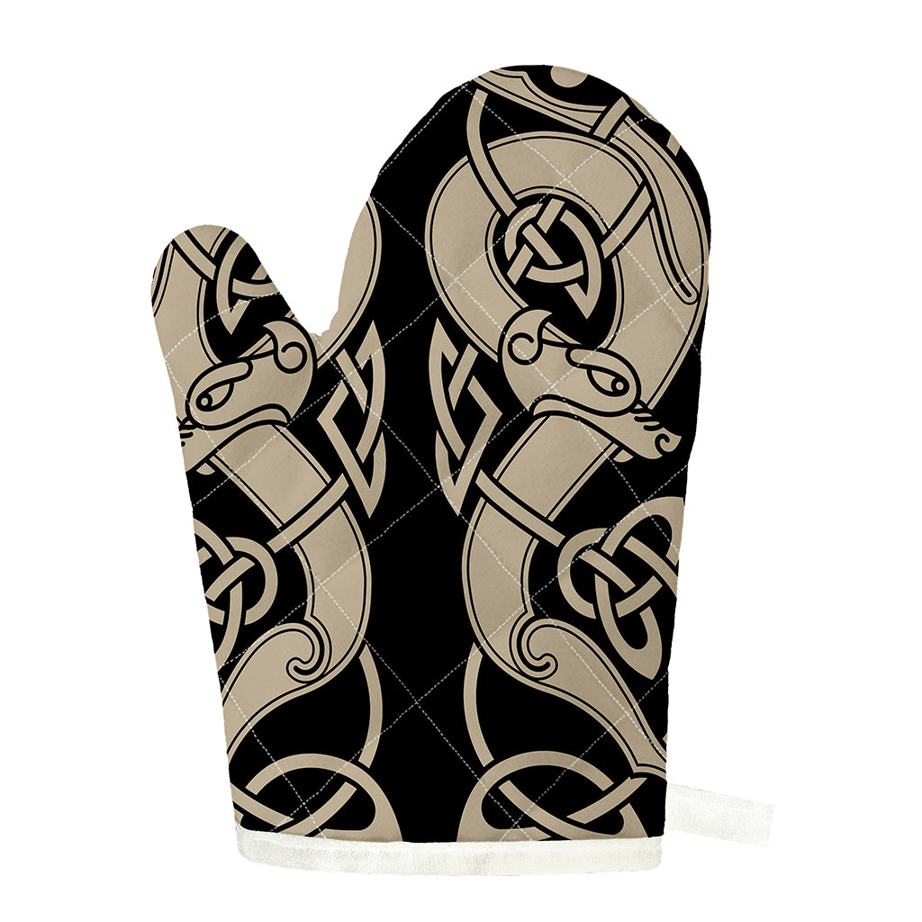 Viking Wolves Symbol Print Single Oven Mitt