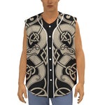 Viking Wolves Symbol Print Sleeveless Baseball Jersey