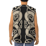 Viking Wolves Symbol Print Sleeveless Baseball Jersey