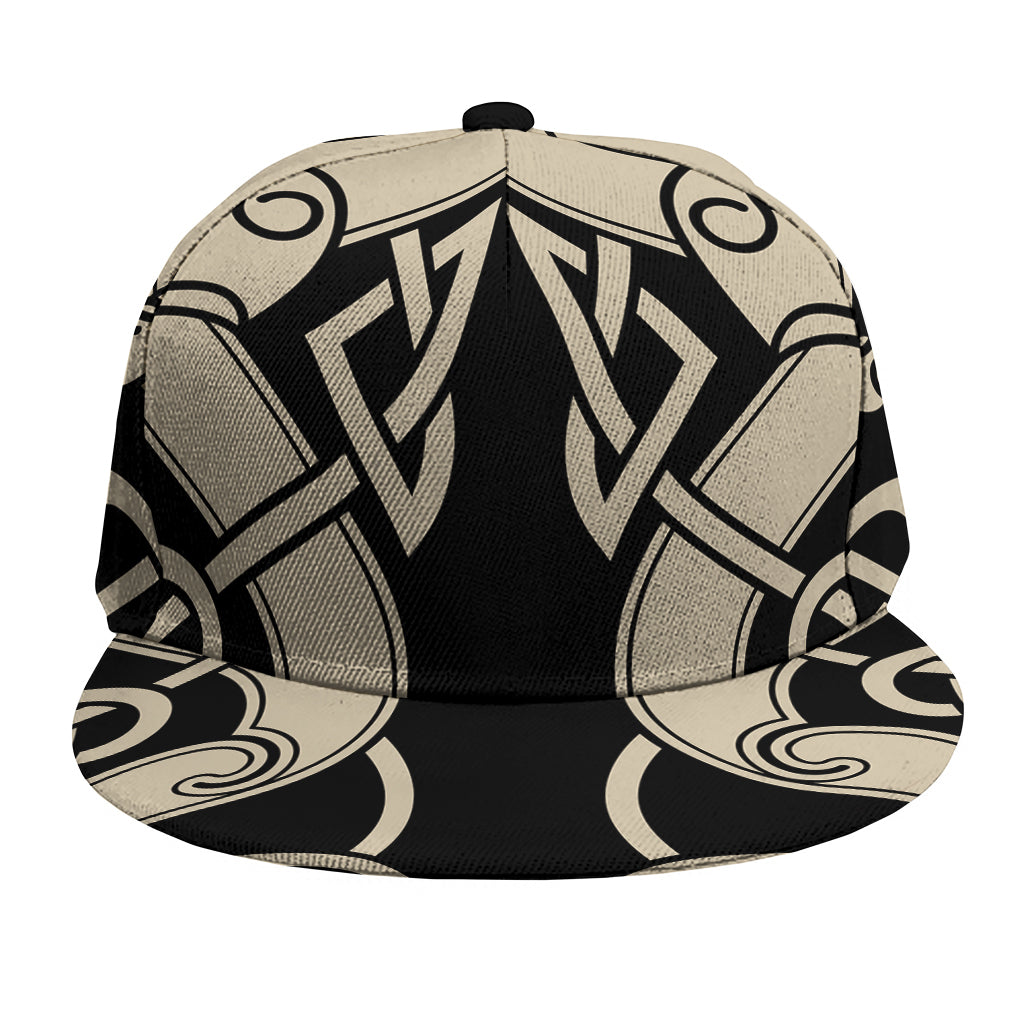 Viking Wolves Symbol Print Snapback Cap