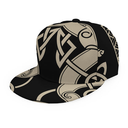 Viking Wolves Symbol Print Snapback Cap
