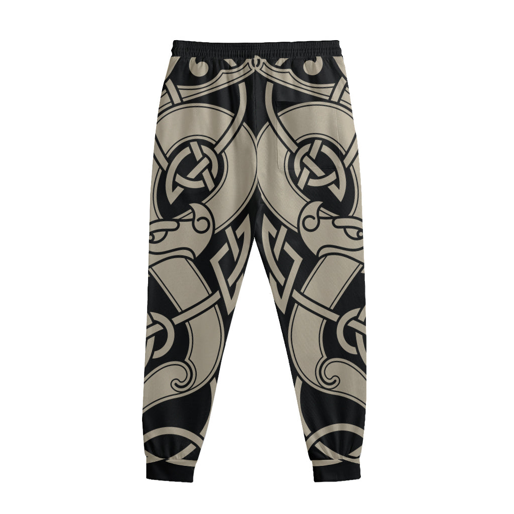 Viking Wolves Symbol Print Sweatpants