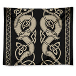 Viking Wolves Symbol Print Tapestry