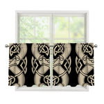 Viking Wolves Symbol Print Tier Curtains